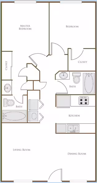 2 bed 2 bath floor plan